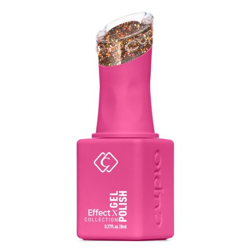 Flasche pinker Gel-Nagellack mit buntem Glitzer