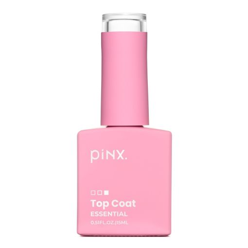 Rosa piNX. Top Coat Essential Nagellackflasche, 15ml, für glänzendes Finish