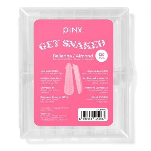 pinx Get Snaked Ballerina Almond wiederverwendbare Nail Tips