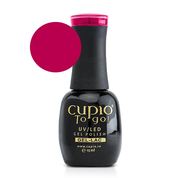 Flasche mit Cupio To Go! UV/LED Gel Polish in der Farbe kräftiges Magenta, 15 ml