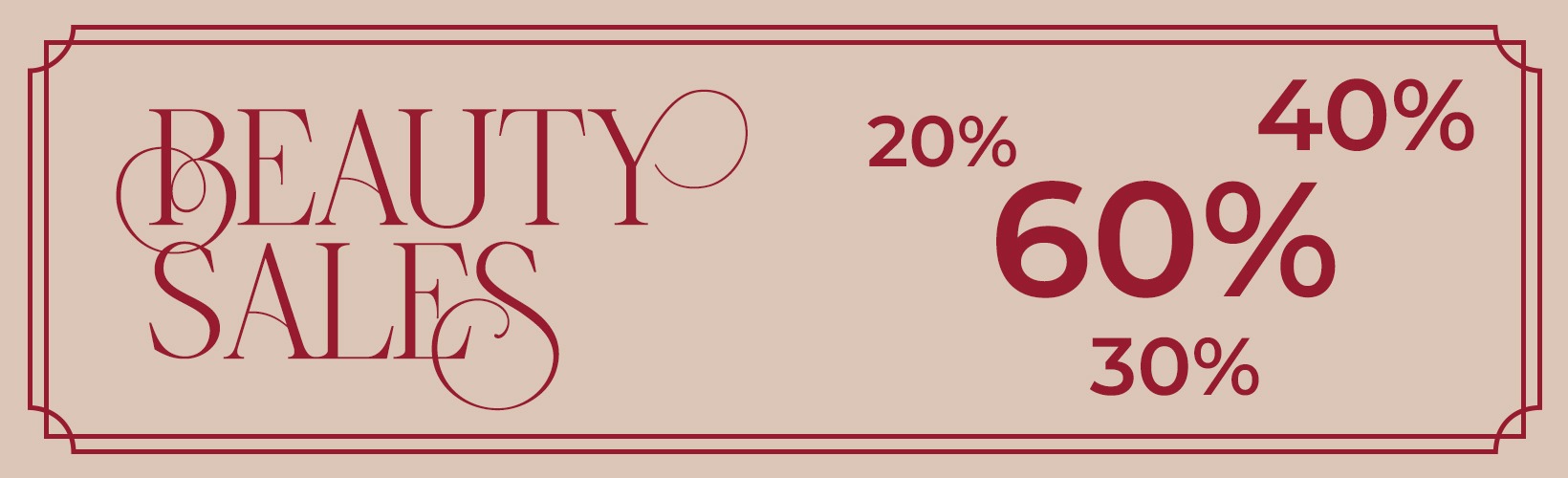 Beauty Sales Angebot mit 20, 30, 40 und 60 Prozent Rabatt