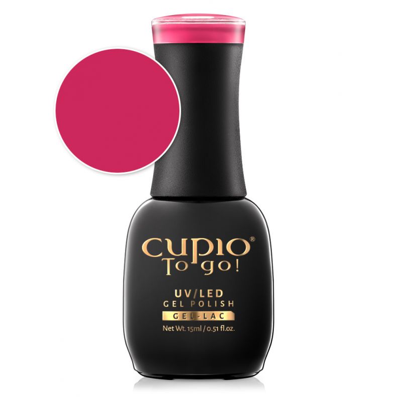Cupio To Go! UV/LED Gelpolitur in einer pinken Farbe, 15 ml Flasche