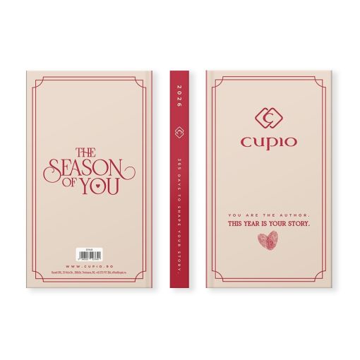 Cupio 2026 Kalender mit Spruch und dekorativem Design