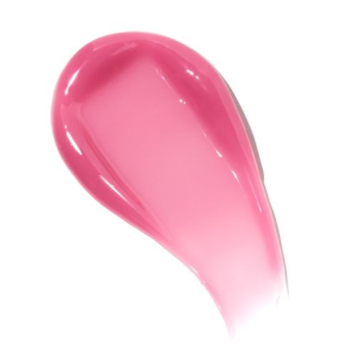 Probe von rosa Lippenpflegecreme mit Glanzeffekt