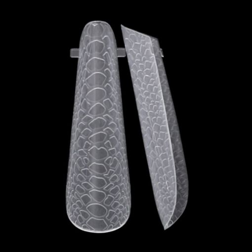 Transparente Schienbeinschoner mit reptilienartigem Schuppen